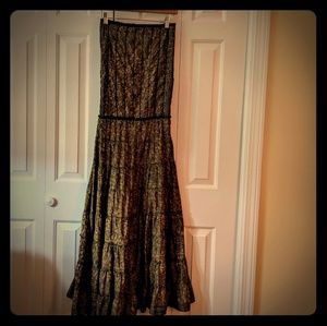 Green and grey one size long flowy dress